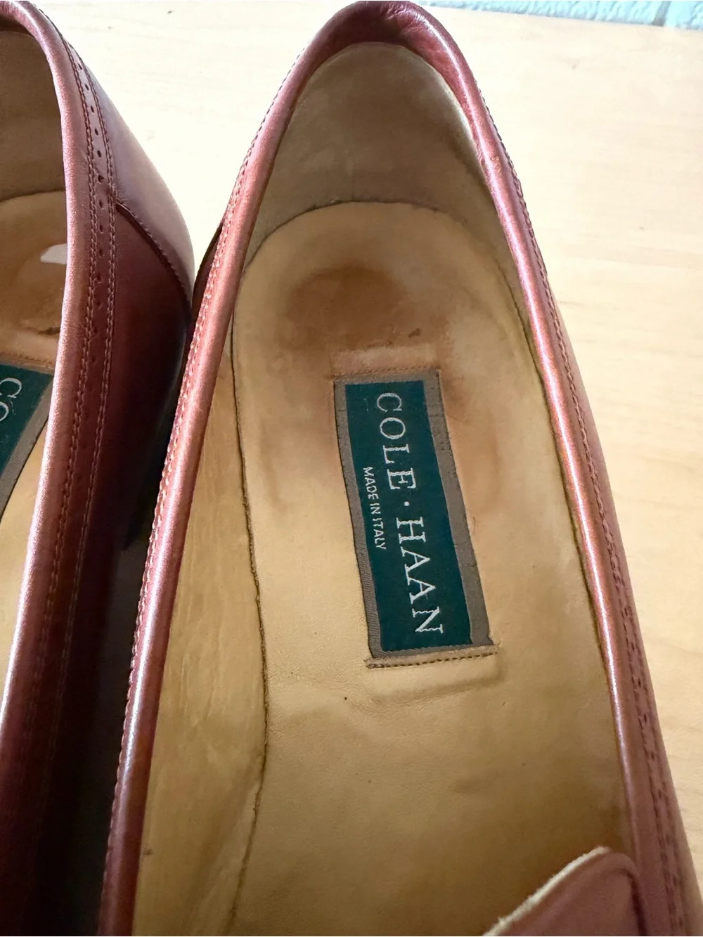 VTG Cole Haan Brown Leather Tassel Loafer Shoes 10 US Made in Italy